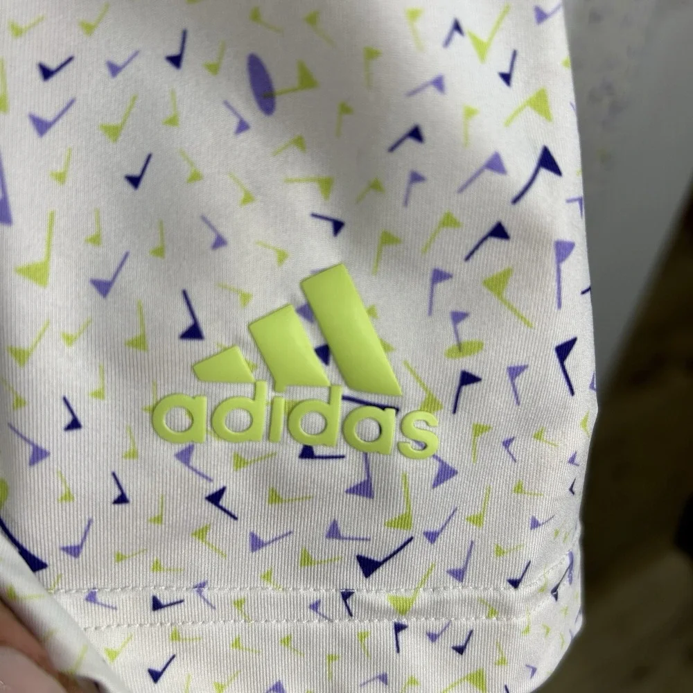 Adidas Golf Polo Flag All Over Pattern Stretch‎ Performance Mens Large